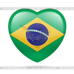 Heart icon of Brazil - vector image