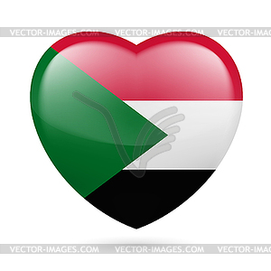 Heart icon of Sudan - vector clip art