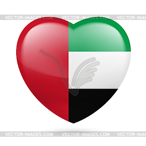 Heart icon of United Arab Emirates - vector clipart