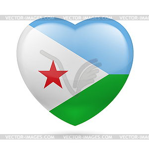 Heart icon of Djibouti - color vector clipart