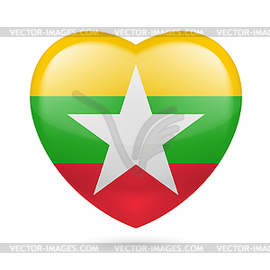 Heart icon of Myanmar - vector clipart