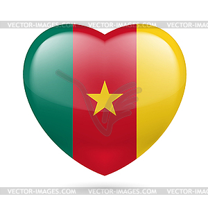 Сердце значок Камеруна - рисунок в векторе