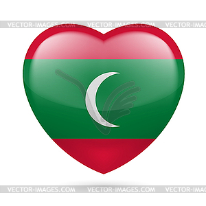 Heart icon of Maldives - vector image