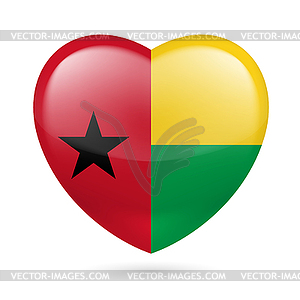 Heart icon of Guinea Bissau - vector clipart