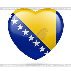 Heart icon of Bosnia and Herzegovina - color vector clipart
