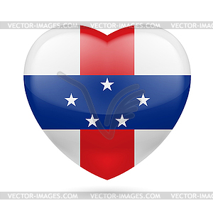 Heart icon of Netherlands Antilles - vector clip art