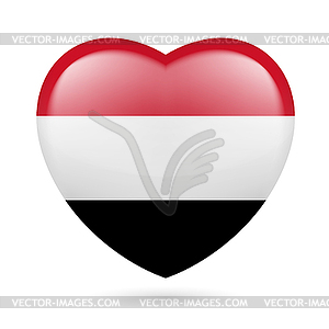 Heart icon of Yemen - vector clipart