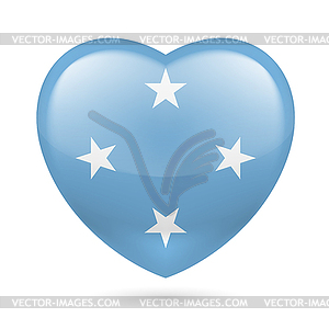 Heart icon of Micronesia - vector image