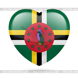 Heart icon of Dominica - stock vector clipart