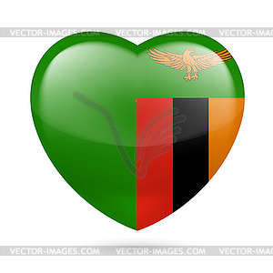 Сердце значок Замбии - векторный эскиз