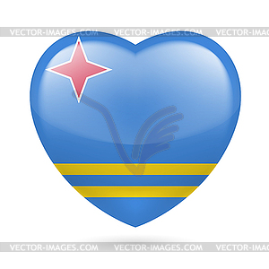 Heart icon of Aruba - vector image