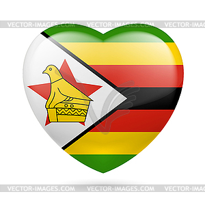 Heart icon of Zimbabwe - vector clipart