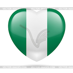 Heart icon of Nigeria - vector clip art