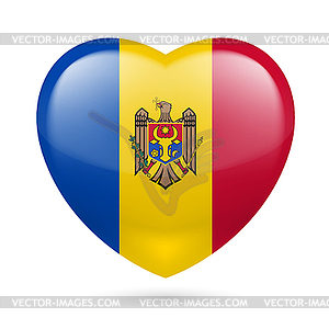 Heart icon of Moldova - vector image