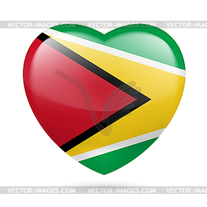 Heart icon of Guyana - vector clipart