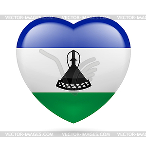 Heart icon of Lesotho - vector clipart