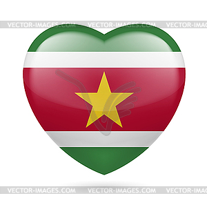 Heart icon of Suriname - vector clip art