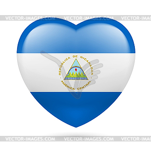 Heart icon of Nicaragua - vector image