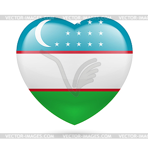 Heart icon of Uzbekistan - vector clipart