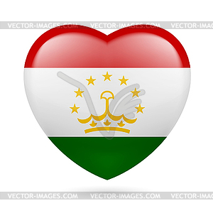 Heart icon of Tajikistan - color vector clipart