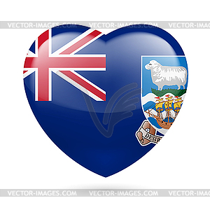 Heart icon of Falkland Islands - vector image