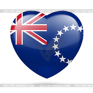 Heart icon of Cook Islands - vector image