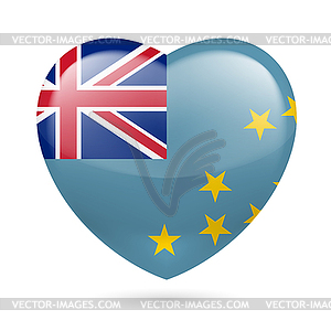 Heart icon of Tuvalu - vector clipart