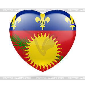 Heart icon of Guadeloupe - vector image