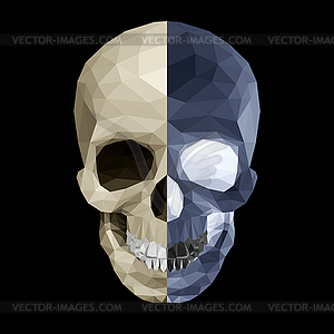 Crystal skull in two colors - vector clipart