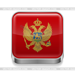 Metal icon of Montenegro - color vector clipart