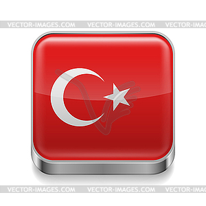 Metal icon of Turkey - vector image