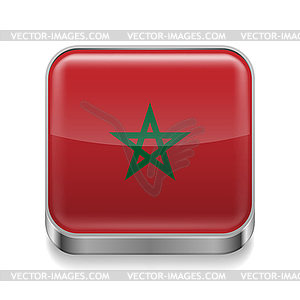 Metal icon of Morocco - vector clipart