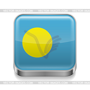 Metal icon of Palau - vector clip art