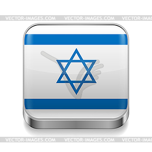 Metal icon of Israel - vector clipart