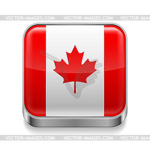 Metal icon of Canada - vector clipart