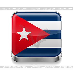 Metal icon of Cuba - vector image