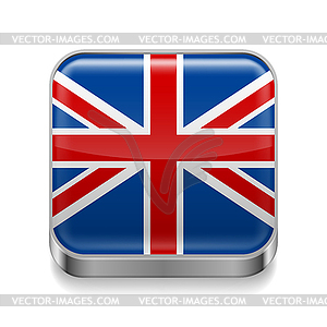 Metal icon of United Kingdom - vector EPS clipart