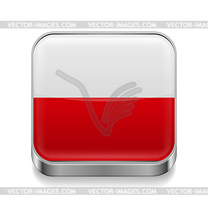 Metal icon of Poland - vector clipart