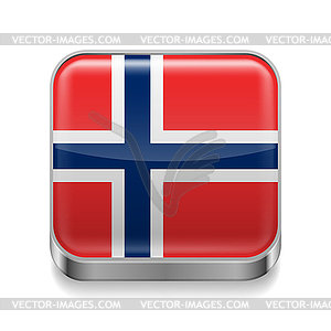 Metal icon of Norway - vector image