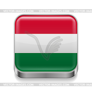 Metal icon of Hungary - color vector clipart