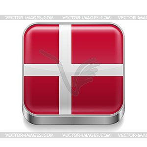 Metal icon of Denmark - vector clip art