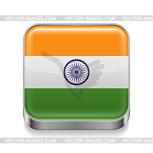 Metal icon of India - vector image