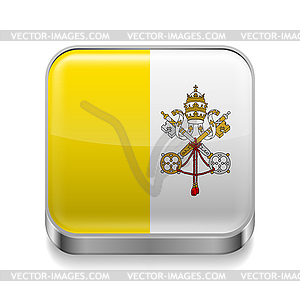 Metal icon of Vatican City - vector image