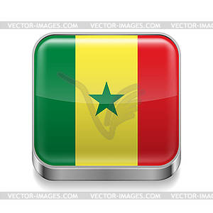 Metal icon of Senegal - vector clip art