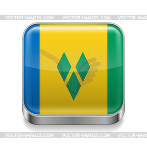 Metal icon of Saint Vincent and Grenadines - vector clip art