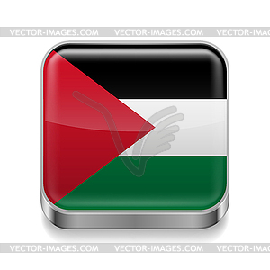 Metal icon of Palestine - vector image