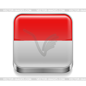 Metal icon of Indonesia - royalty-free vector image