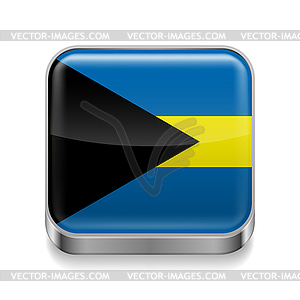 Metal icon of Bahamas - vector image