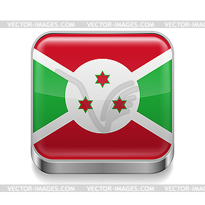 Metal icon of Burundi - vector clip art