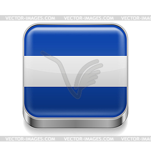 Metal icon of El Salvador - royalty-free vector image